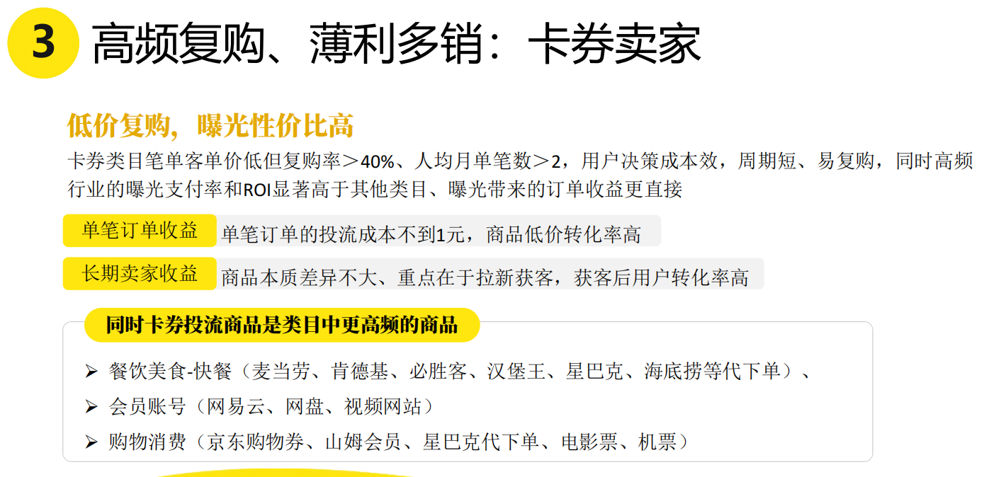 高频复购、薄利多销：卡券卖家